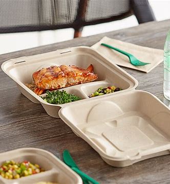 TOGO: 9" X 9" 3 COMPARTMENT TRAY