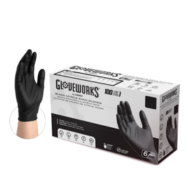 GLOVE: 6MIL NITRILE LARGE BLACK 