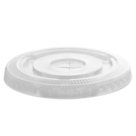 COLD CUP: CLR FLAT PET LID W/STRAW SLOT 