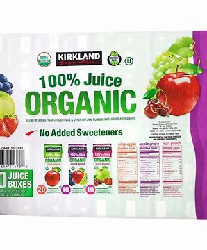 KIRKLAND ORGANIC 100% JUICE BOX